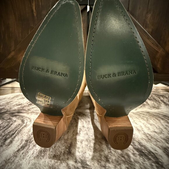 BUCK & BRANA TESSA BEIGE TALL WESTERN BOOTS NWT SIZE 7.5 - Picture 7 of 9